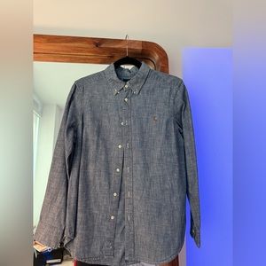 Polo button down, denim blue